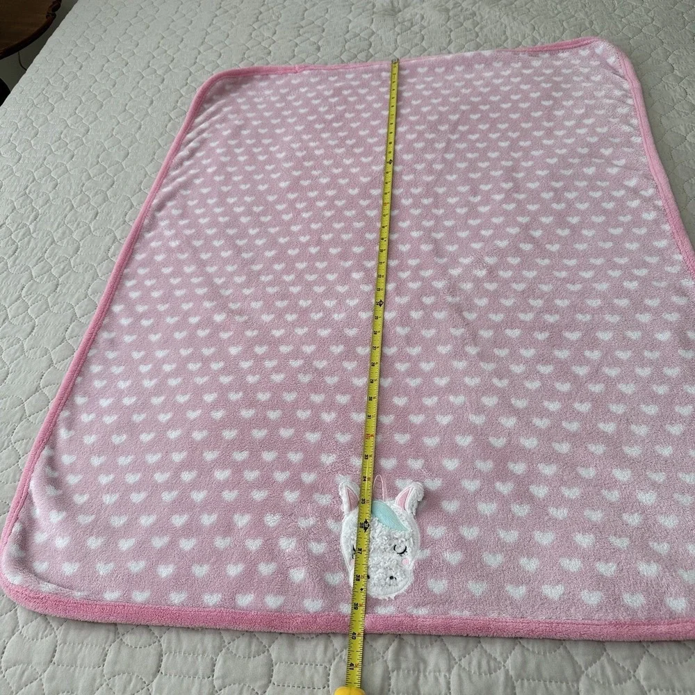 Parents Choice Baby Blanket Unicorn Heart Pink White Security Lovey Plush Sherpa